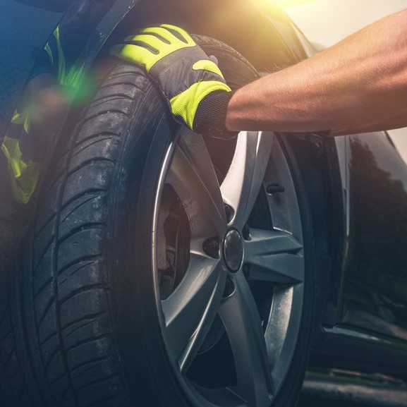 tires being checked